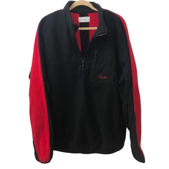 Ovadia Polar Fleece Quarter Zip Pullover Red Black XL NWT - Picture 6 of 8